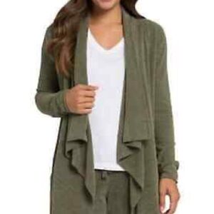 GAP Alpaca Cozy Blend Olive Green Cardigan  Sweater Cascade Front  Size large